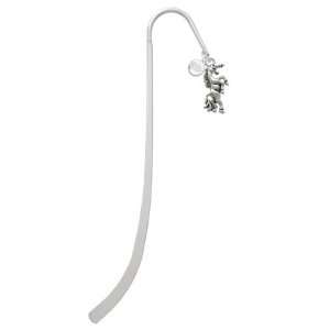  Unicorn Silver Plated Charm Bookmark with Clear Crystal 