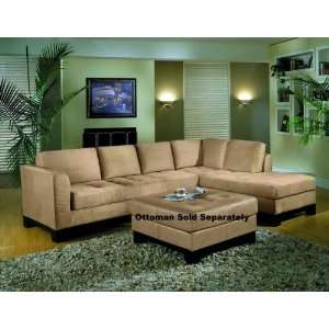   Contemporary Style Peat Microfiber Sectional Sofa