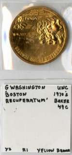 US Medal Ca1970s Washington Before Boston UNC  