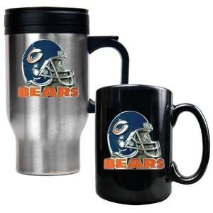  Chicago Bears NFL Travel Mug & Ceramic Mug Set   Helmet 