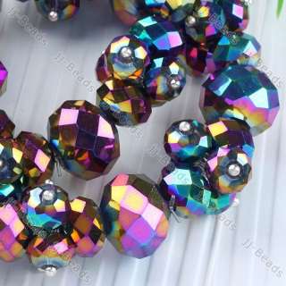 Colorful Crystal Glass Beaded Disco Hip Hop Bracelet Bangle Women 
