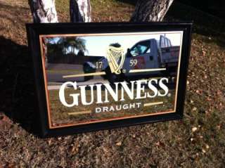 LARGE GUINNESS DRAUGHT BEER BACK BAR MIRROR PUB ADVERTISING SIGN big 