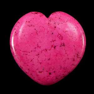  40mm pink turquoise heart pendant bead S3