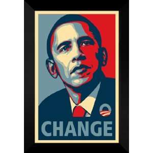   Obama 27x40 FRAMED RARE Campaign Poster   CHANGE