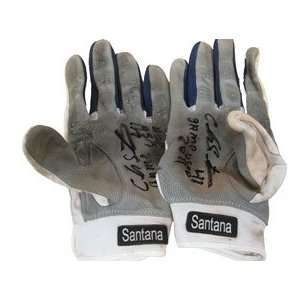  Carlos Santana Autographed Game Used Batting Gloves 