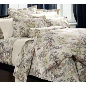   Percale Asian Toile Fitted Sheet, Saru   15 Pocket