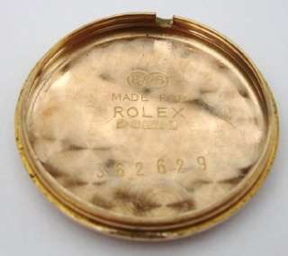 9ct gold rolex case   tudor dial   accurist movement    
