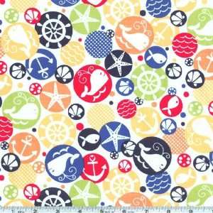  45 Wide Michael Miller Seafarer Circles Play Fabric By 