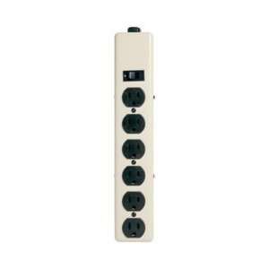    6 Outlet Metal Power Strip with 3 Cord, White Electronics