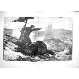   1888 LAST SURVIVORS SHIP WRECK RAFT SAILING MORANT COX