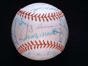 1955 Yankees Team Signed Baseball Mickey Mantle Autograph Ball JSA 