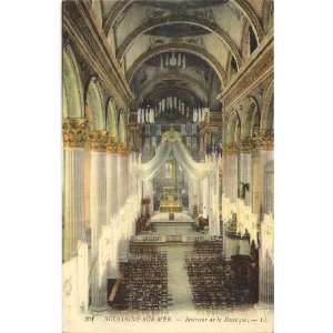 1920s Vintage Postcard Interior of Cathedral Boulogne Sur Mer France