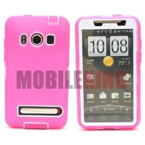 MOBILE KING) Dual Ultra Rugged Protector Case ¡V Hot Pink Silicone 
