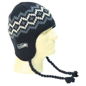  Seattle Seahawks Helmet Style Winter Knit Hat   Navy 