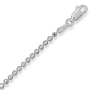 Sterling Silver 16 Inch Faceted Bead Chain West Coast 