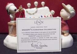   Musical Snoopys Christmas Celebration Sculpture *NIB* W/ COA  