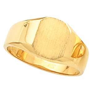   Yellow Gold Octagon Signet Ring 12x10mm   Size 6   JewelryWeb Jewelry