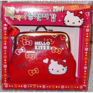  Japanese Anime HELLO KITTY Character Red Bows COIN PURSE 