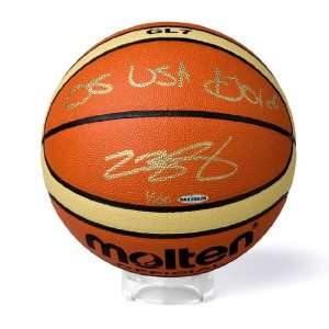 Lebron James Autographed Molten FIBA/Team USA Basketball Inscribed 08 