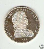 Rare 1811 Haiti Silver King Henry pattern Prooflike UNC  
