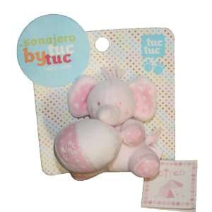 Tuc Tuc Light Pink Elephant Plush Soft Baby Rattle and Teething Toy 