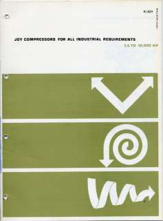 JOY COMPRESSORS Manufacturing Company Catalog 1960s  