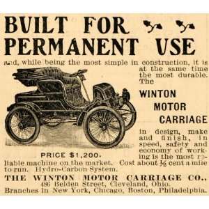  1902 Ad Motor Carriage Winton Car Automobile Cleveland 