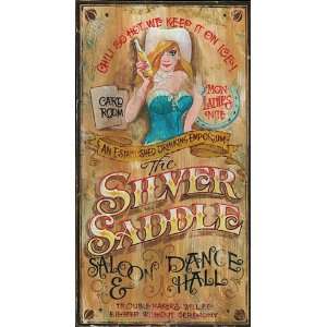 Custom Silver Saddle Saloon and Dance Hall Vintage Style Wooden Sign 
