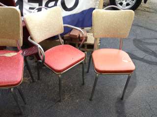 Retro Chrome and Cushion Chairs & Table  