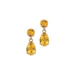    10kt. Yellow Gold, Citrine Dangle Fashion Earrings Jewelry