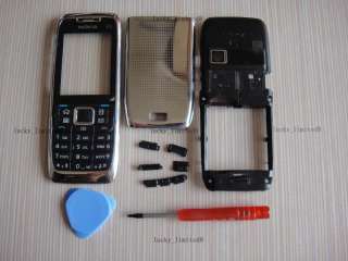 Silver Full Housing Cover Case Faceplate For Nokia E51+Keypad  