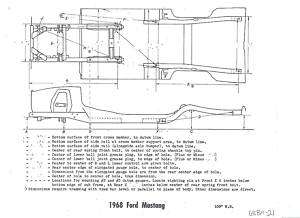 1968 Ford Mustang GT NOS Frame Dimensions Align Specs  