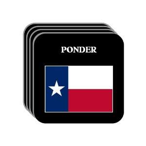  US State Flag   PONDER, Texas (TX) Set of 4 Mini Mousepad 