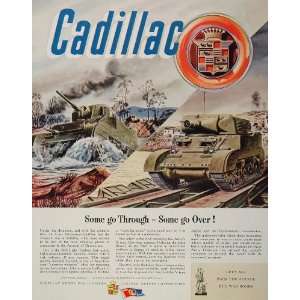 1944 Ad WWII Cadillac GM Army M 5 Light Tank M 8 WW2   Original Print 