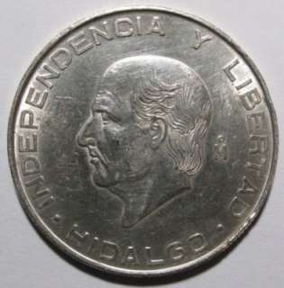 1956 mo 5 peso mexico hidalgo coin gem bu 72 % silver 6430 asw