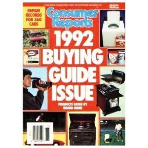 Consumer Reports 1992 Buying Guide Issue Consumer Reports 