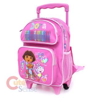 Dora Boots School Roller Backpack Rolling Toddler Bag Pink 2