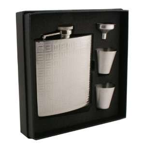  Steel 6oz Deluxe Flask Gift Set   VSET38 2020