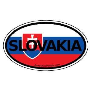 Slovakia Flag Car Bumper Sticker Decal Oval