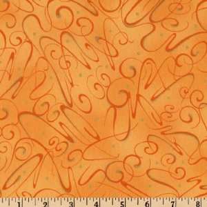  44 Wide Nouveau Riche Tourbillon Orange Fabric By The 