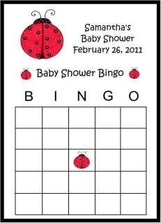 Ladybug Bingo Baby Shower Game  