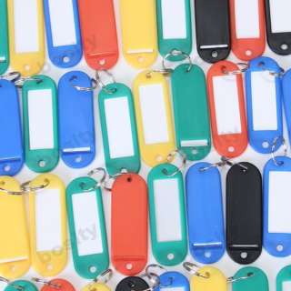 50x Colorful Key Coded ID Label Tags Plastic Keychains  