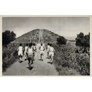  1937 Greek Runners Tumulus of Marathon Mound Greece 