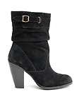 ZODIAC Boots BLACK Suede Slouch 9 Mid Calf Western Heels New