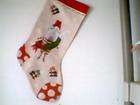 olivia the pig fabric christmas stocking red dots with wreath
