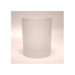   Glass Votive Candle Holders + 72 Pieces White Votive Candles, Frosted