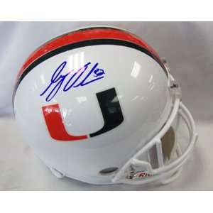 Greg Olsen Signed Helmet   University of Miami
