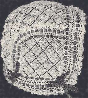 Vintage Antique Crochet PATTERN Baby Cap Hat Bonnet*W7  