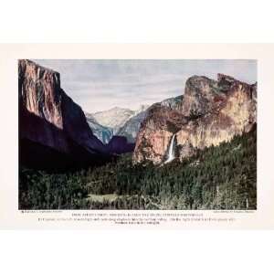  1929 Color Print Yosemite National Park El Captain Bridal 