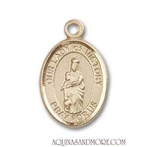  Our Lady of Victory Small 14kt Gold Medal Jewelry